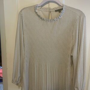 White and black polka dot dressy shirt